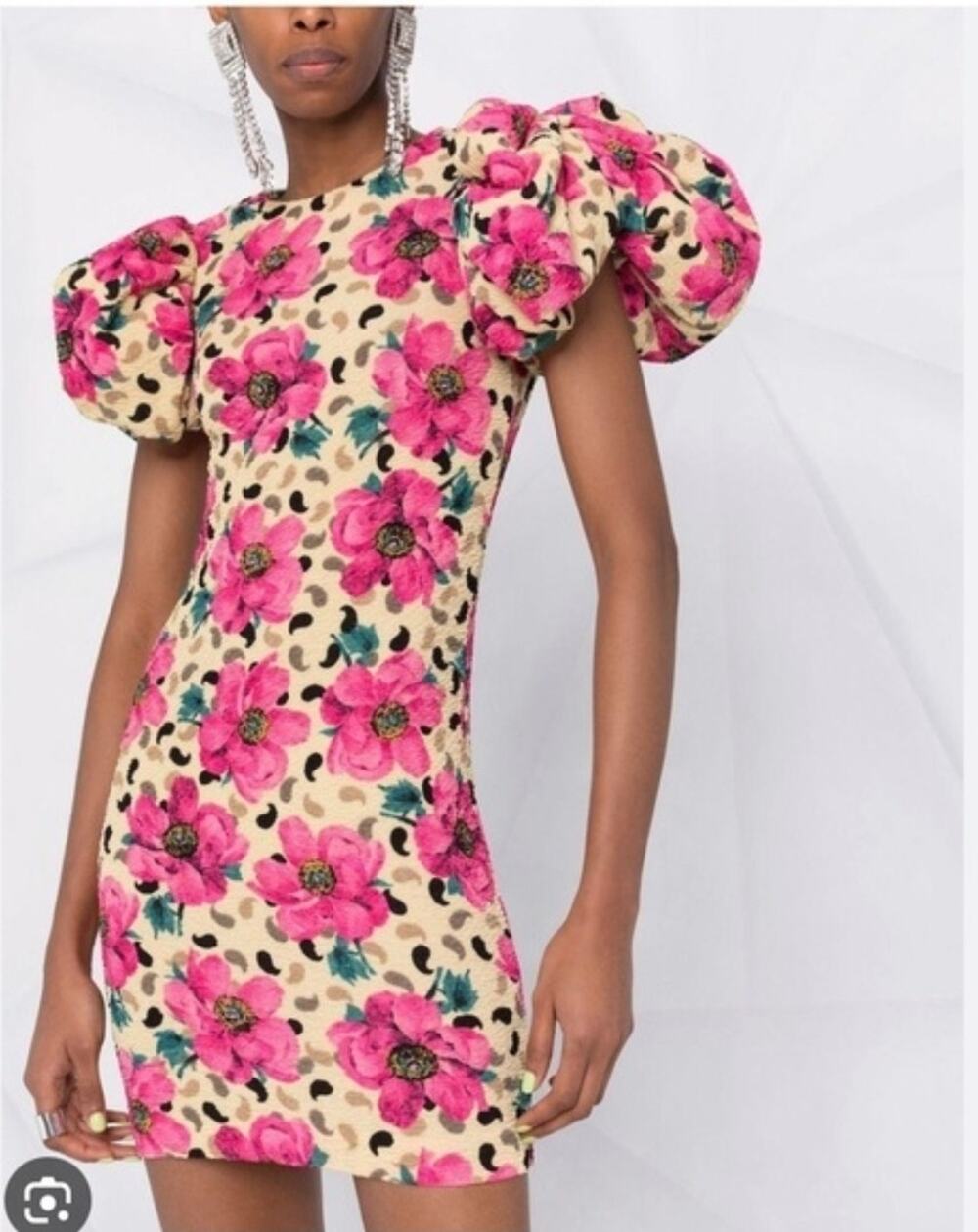 ROTATE Birger Christensen Womens Pink Floral Ruby Jacquard Mini Dress Size 6